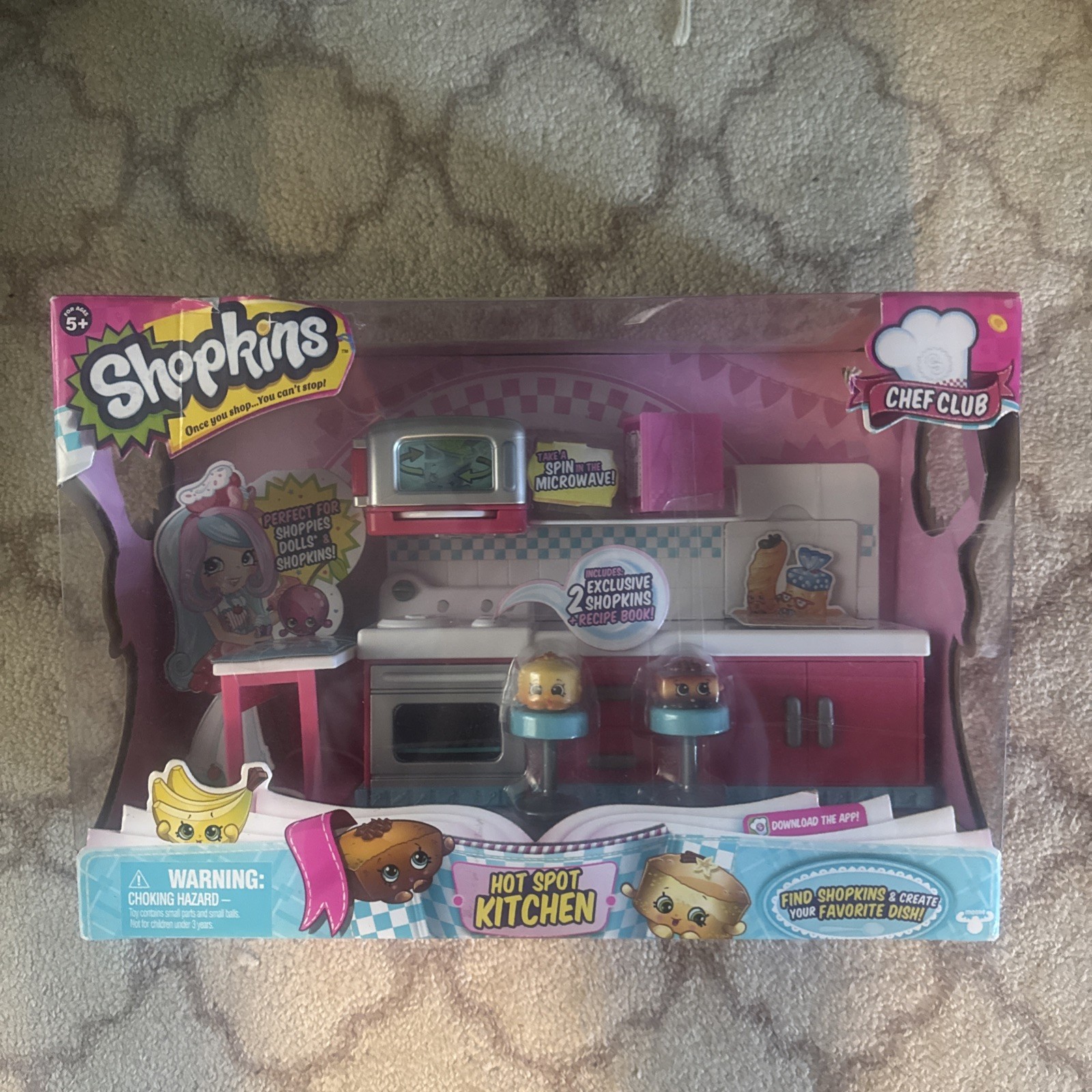 Shopkins Chef Club Hot Spot Kitchen Microwave Ages 5+ New Sealed Box is damaged