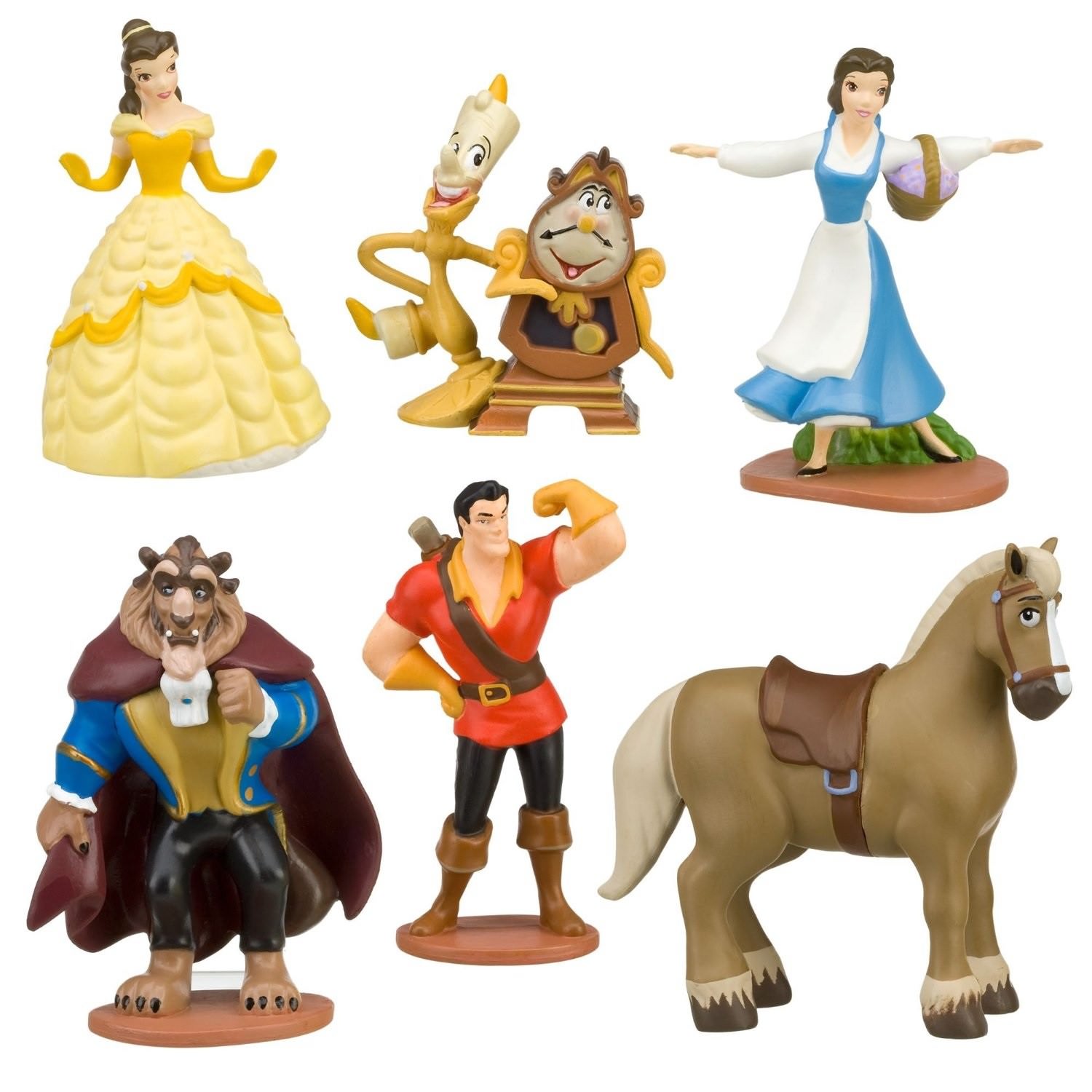 6pc Beauty & The Beast Playset 6 Figure Cake Topper *Fast Shipping* Toy Doll Set