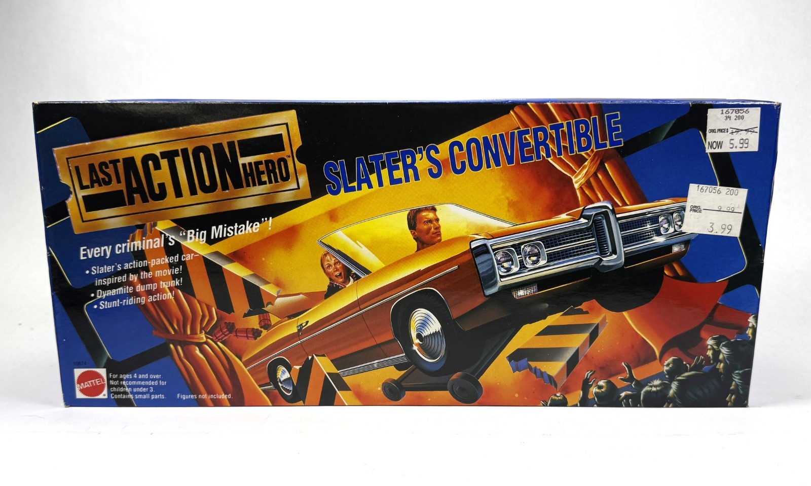 Jack Slater&rsquo;s Convertible Vintage Last Action Hero Car New Sealed 1994 Mattel
