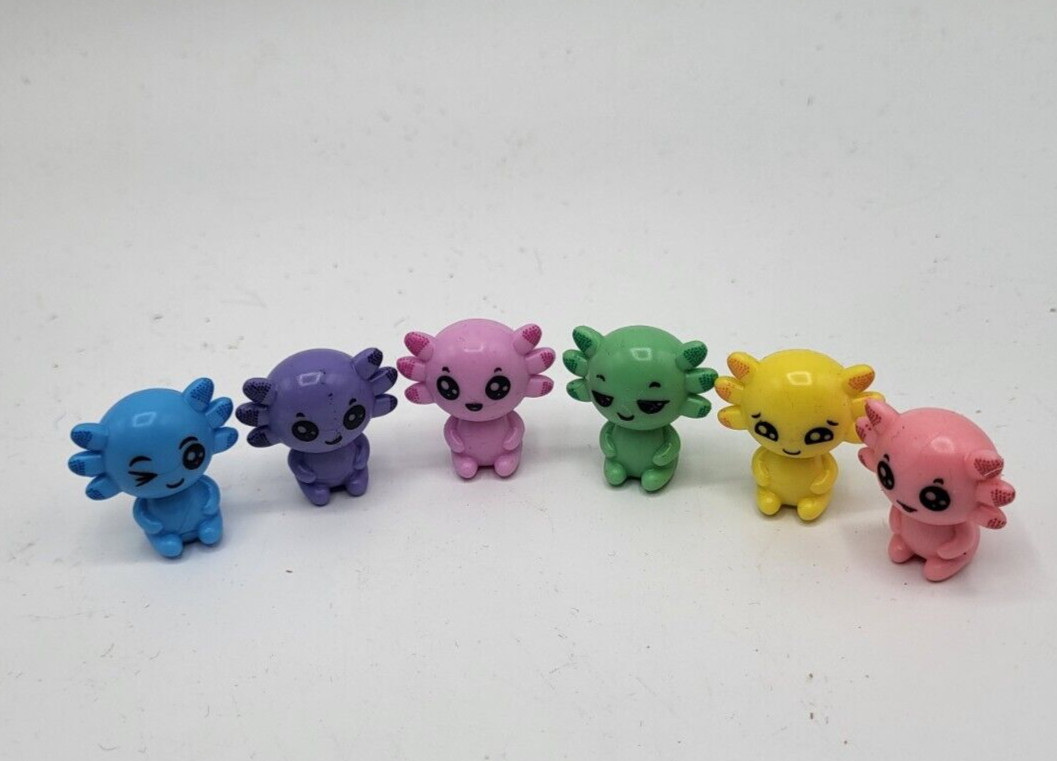 Y2K Vending Machine Gumball Toys Axolotl Figures Cute Lot Set Colorful Rubber