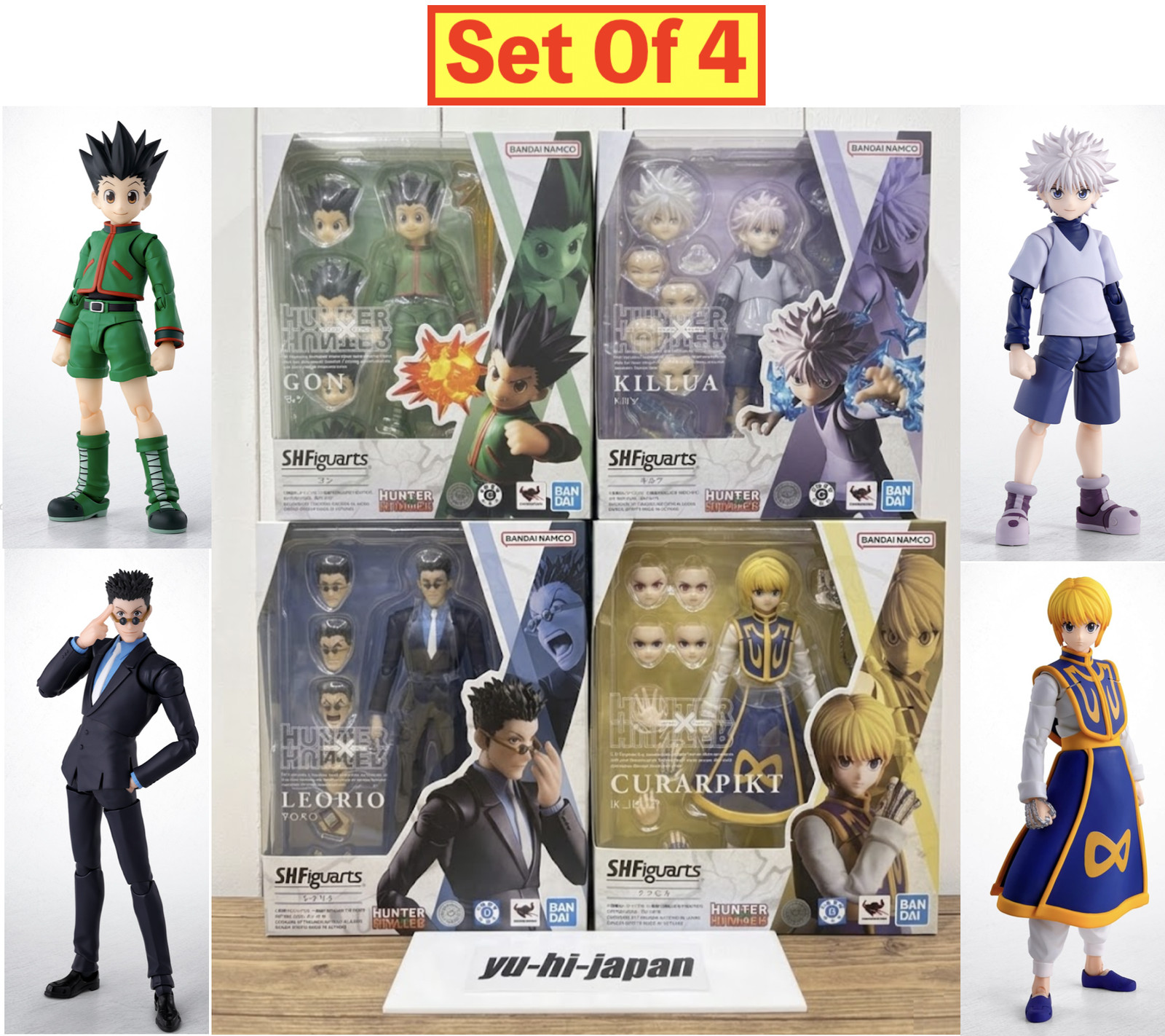 S.H.Figuarts HUNTER x HUNTER Figure Gon Killua Leorio Kurapika Set Of 4 New JP