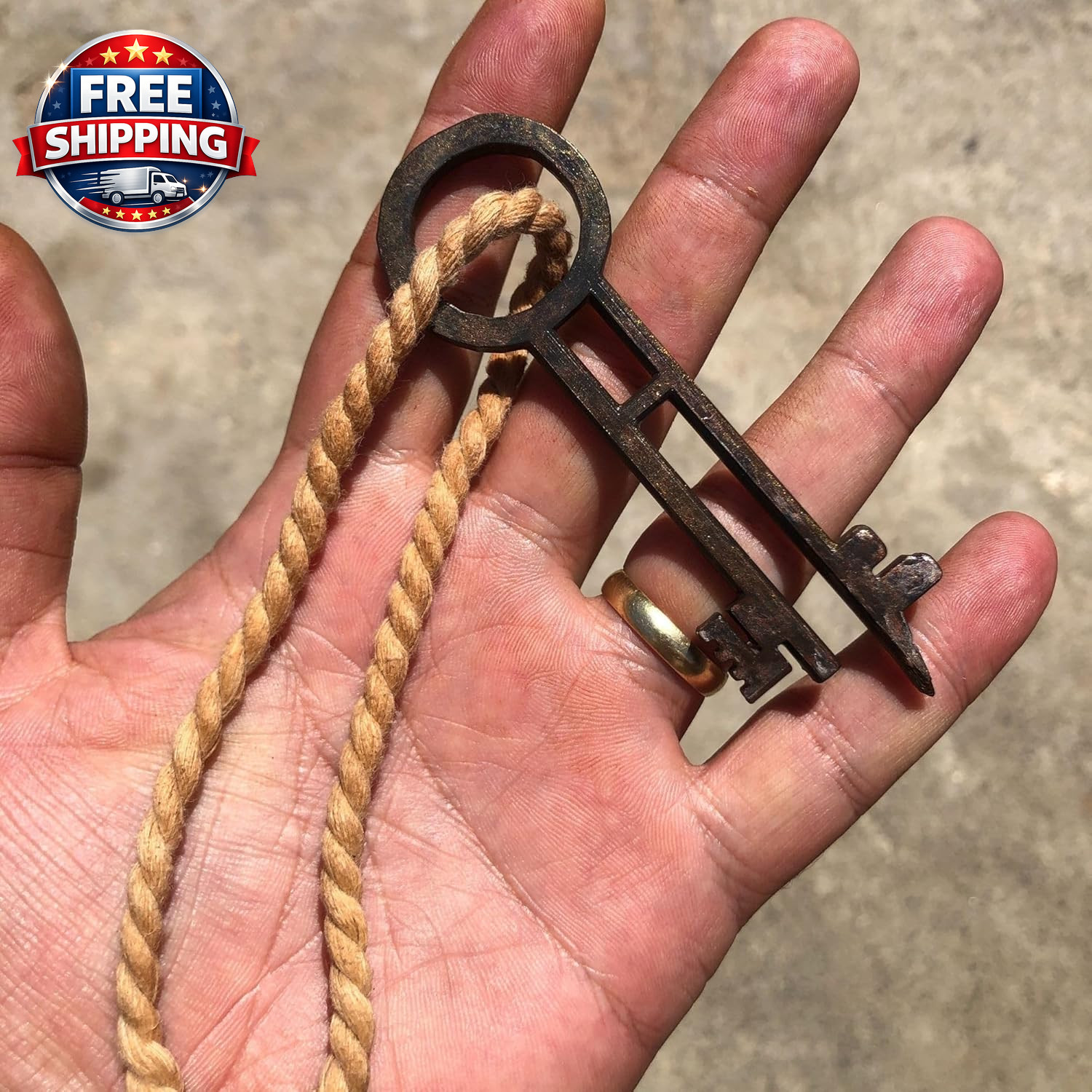 3D Printed Davy Jones Key – Hand-Painted with Realistic Metal Finish – PLA Plast