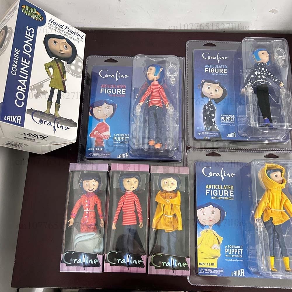 Coraline Jones Articulated Figure Raincoat Sweater in Striped Shirt Toy La Girl
