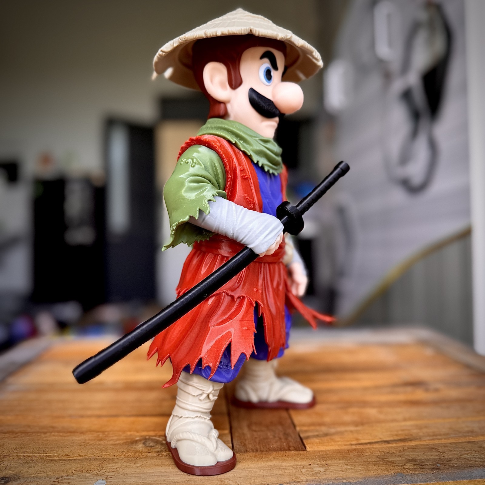 Ronin Luigi Samurai Fan Art Statue