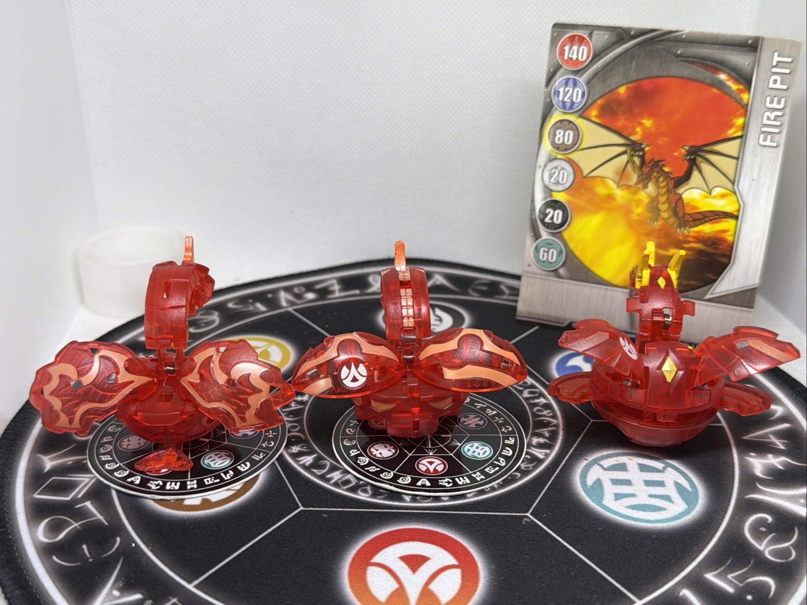 Bakugan Pyrus Translucent Dragonoid Neo Apollonir Dan Set VHTF
