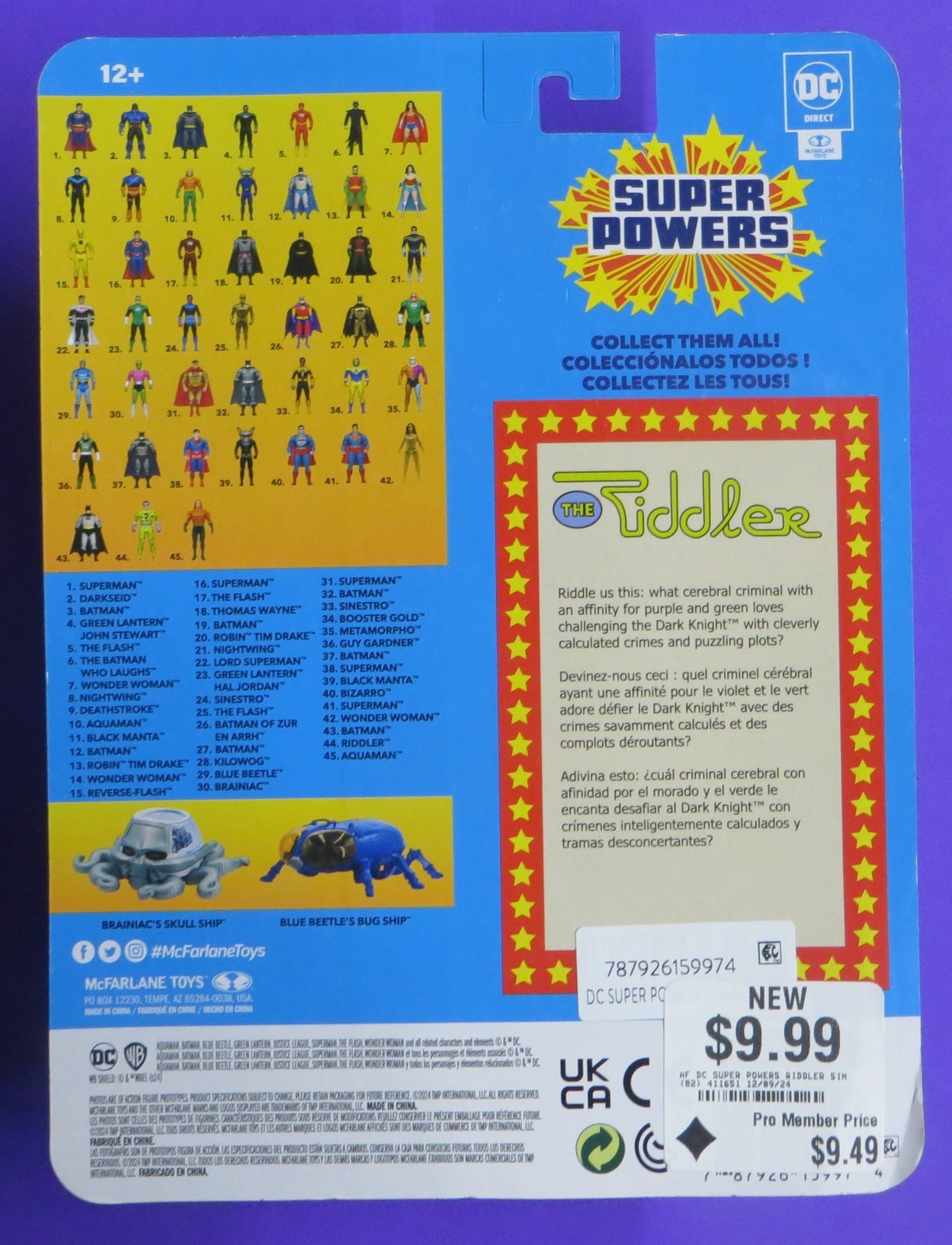MCFARLANE SUPER POWERS RIDDLER LOOSE DC Universe DCU Figure 4&Prime; 5&Prime;
