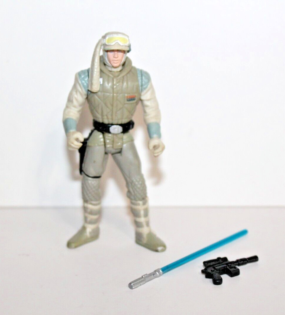 1997 Kenner Star Wars POTF LUKE SKYWALKER IN HOTH GEAR 3.75in Fig W/Blaster+