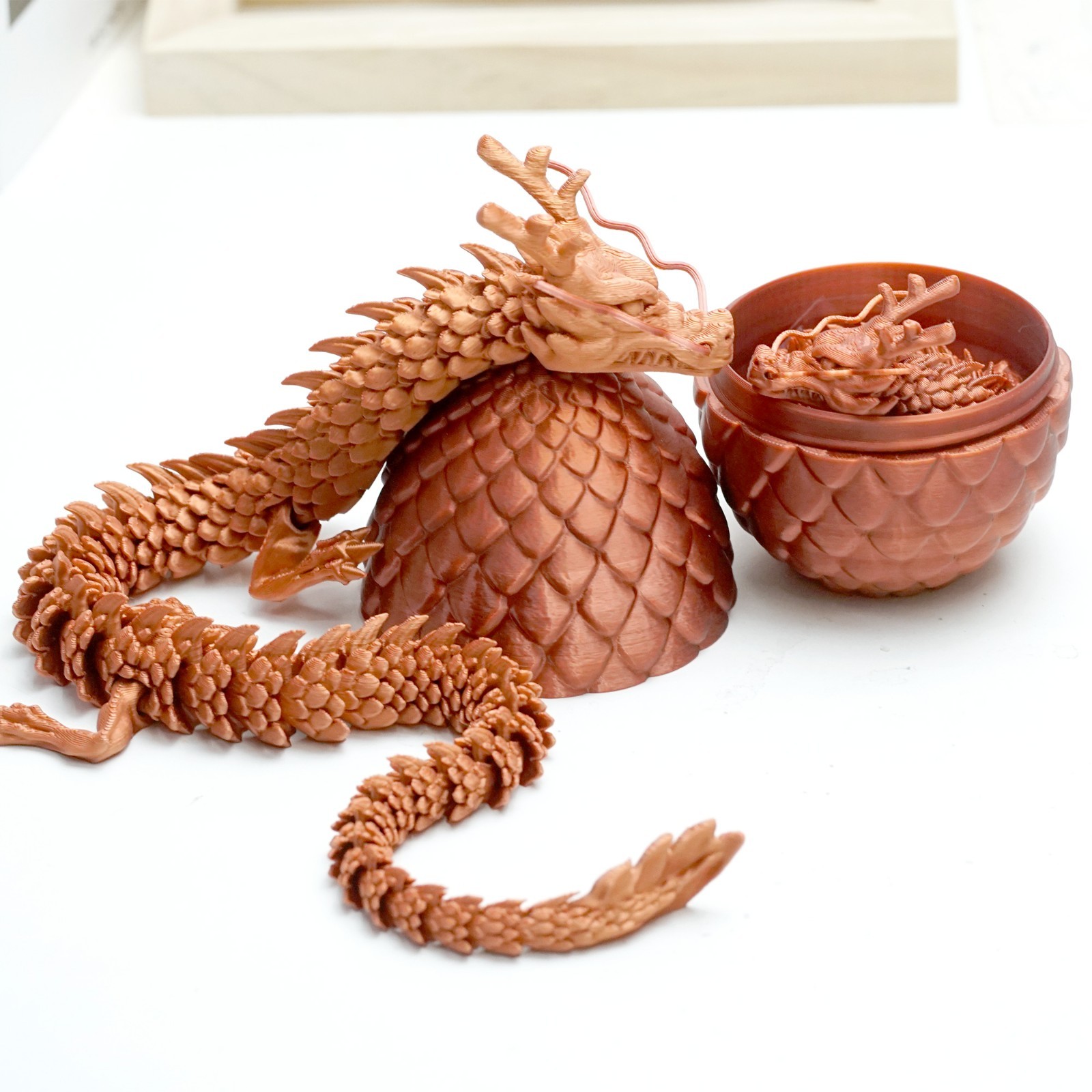 3PCS 3D Printed Dragon Egg Set Model,Articulated Animals figure,Toys Home Decor