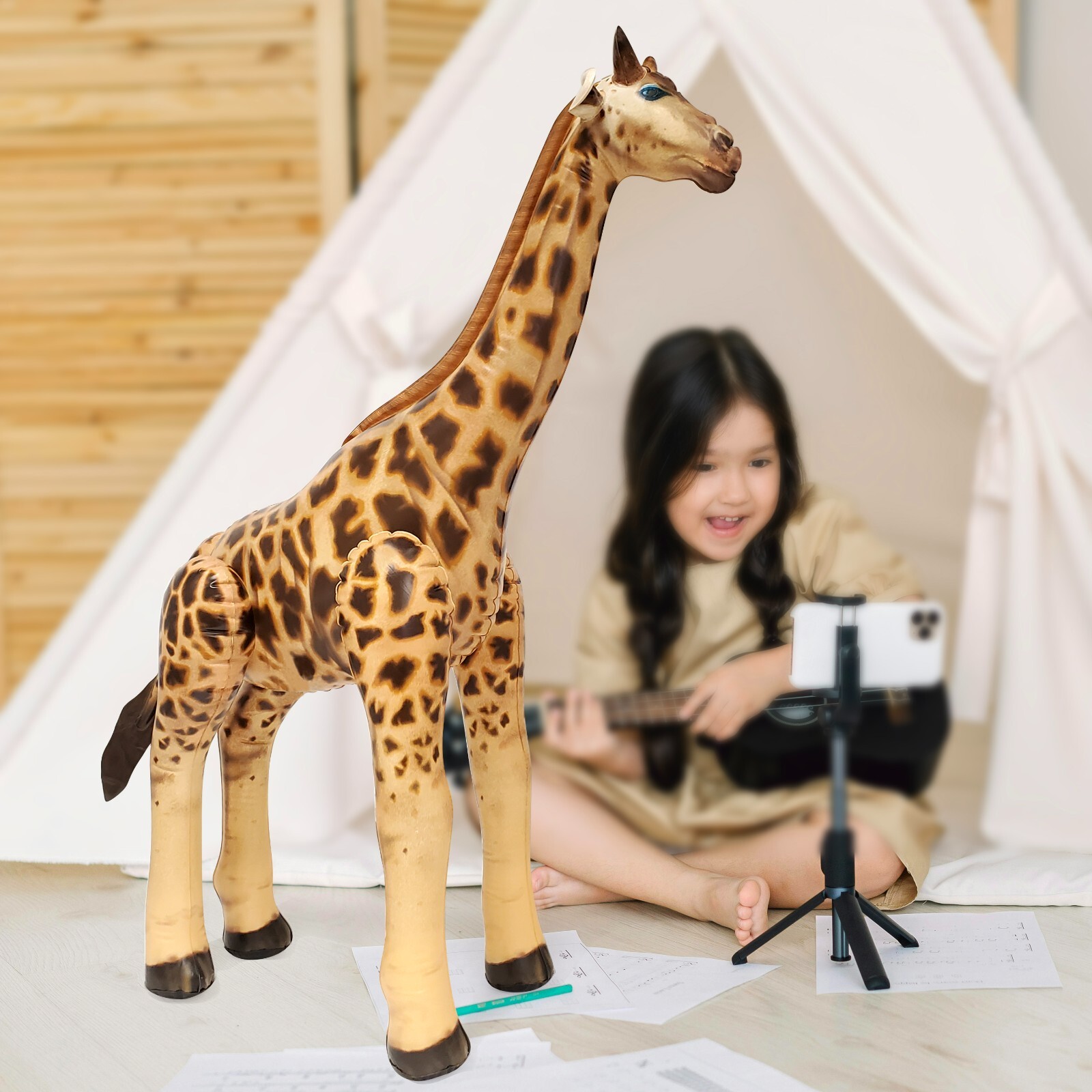 Jet Creations Inflatable Giraffe 36&Prime; Tall Stuffed Animals Pool Party Decoration