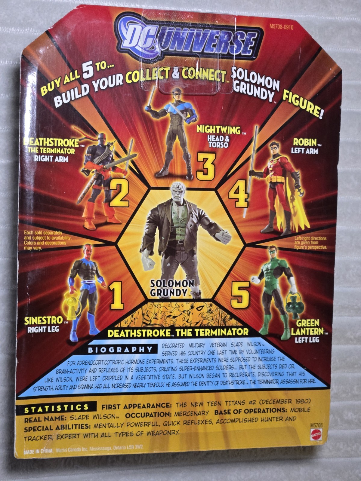 DC Universe Classics WAVE 3 DEATHSTROKE UNMASKED Mattel 2007 Solomon Grundy BAF