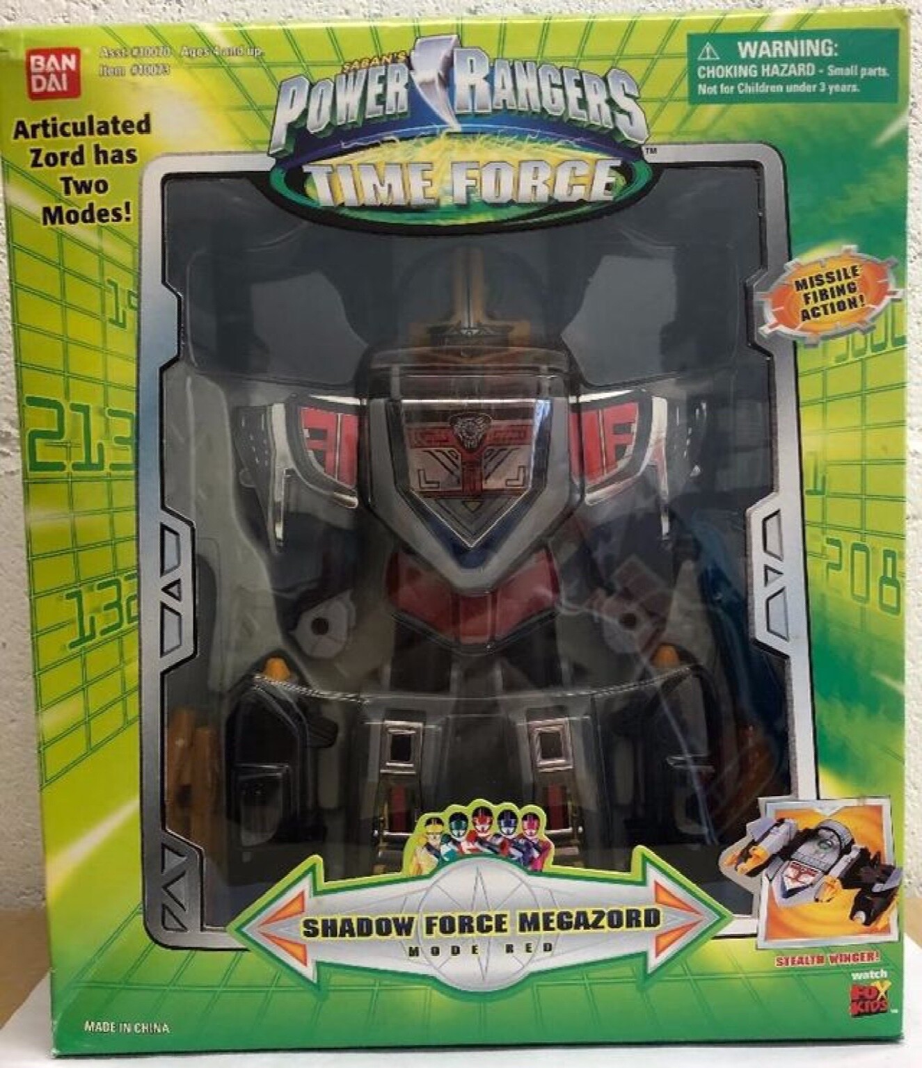 Power Rangers Time Force 10&Prime; Shadow Force Megazord Mode Red Medium SEALED READ