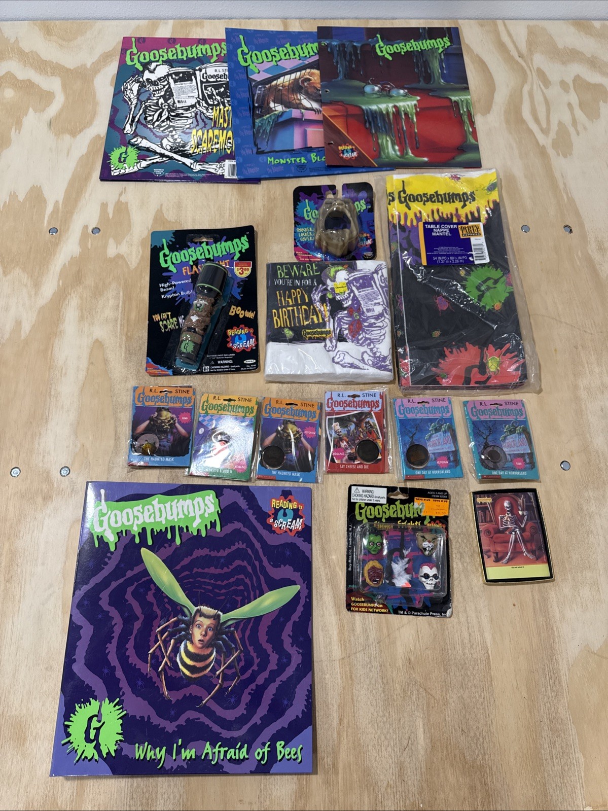 Vintage Goosebumps Accessory Lot Y2K Folder Binder Keychain