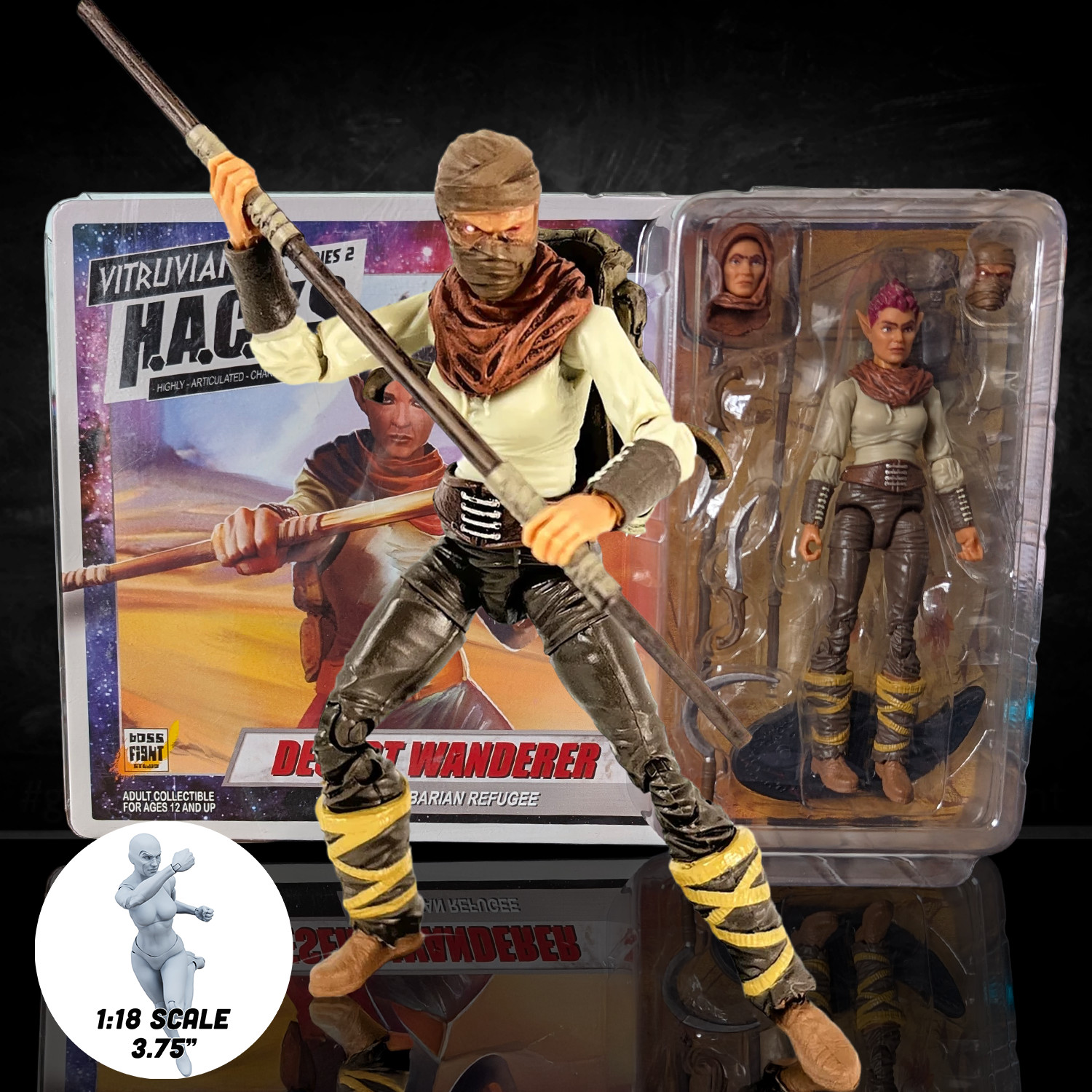 Desert Wanderer Barbarian Refugee Vitruvian H.A.C.K.S. Action Figure Boss Fight