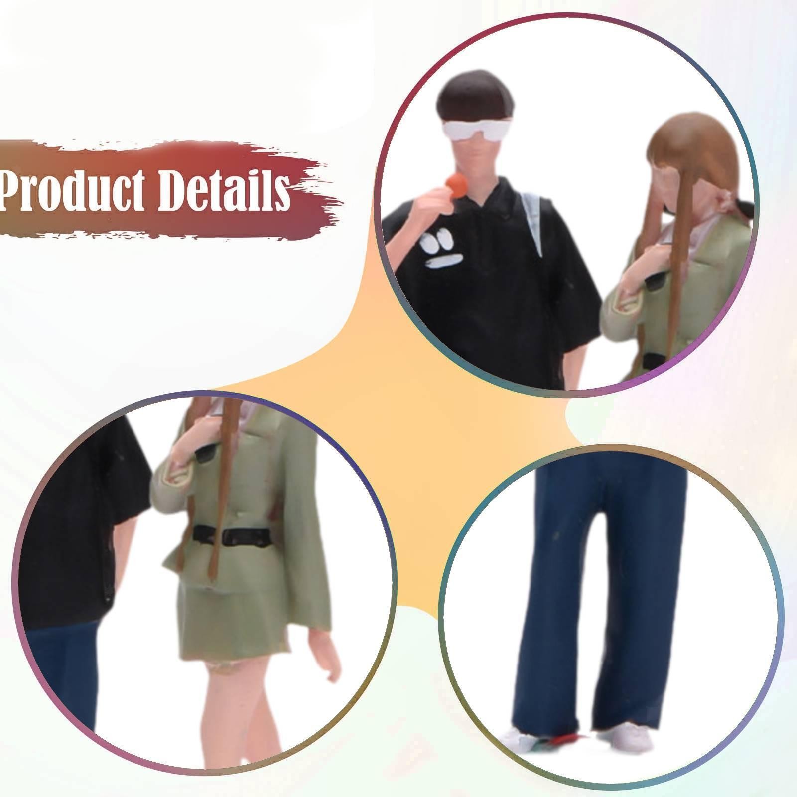 1/64 Scale Female and Male Model Tiny People Model for Micro Landscape