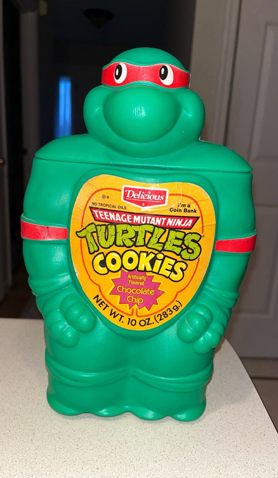 Vintage Michaelangelo Teenage Mutant Ninja Turtles Cookies Container Bank