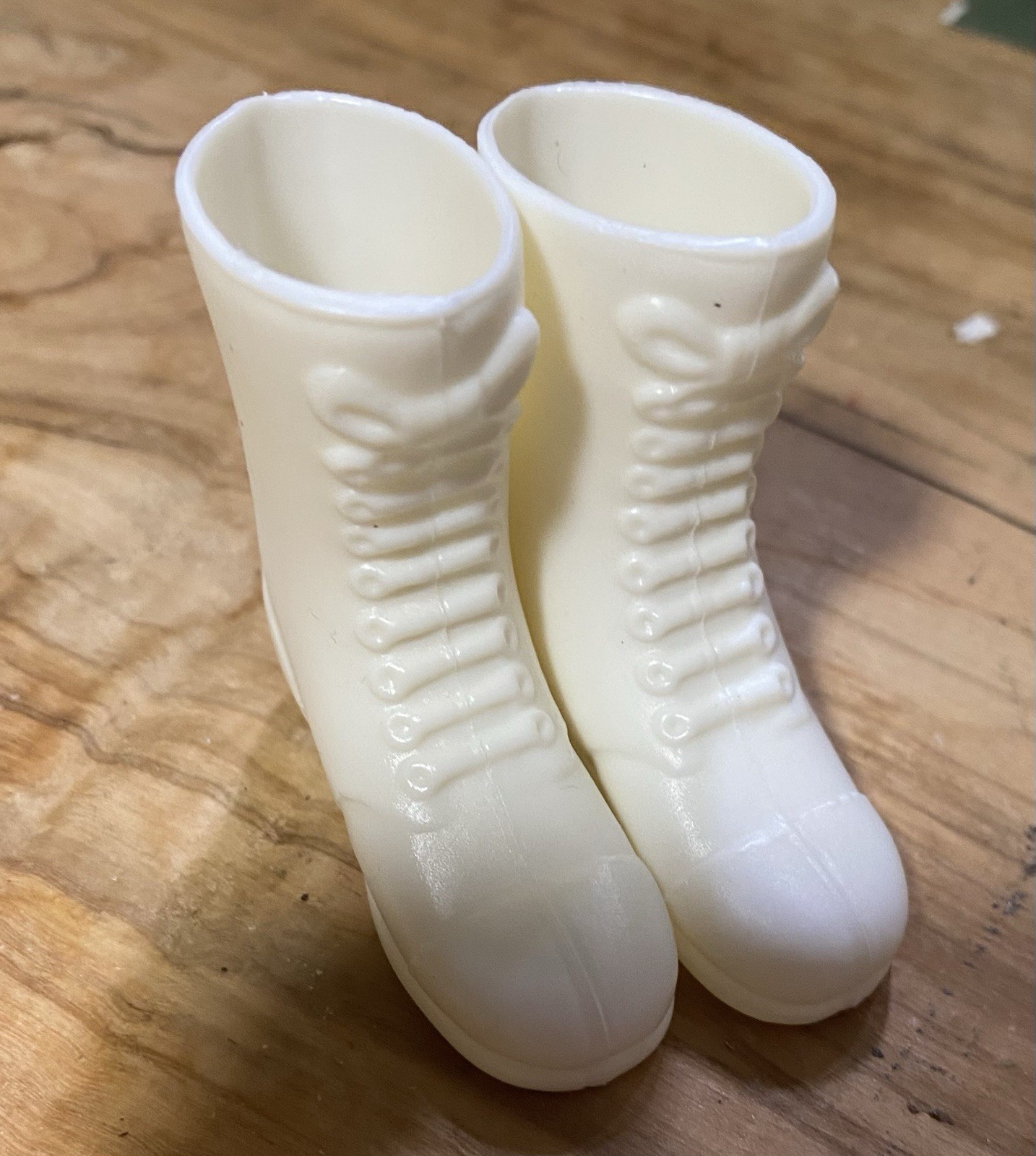 GI Joe Style Tall White Astronaut Shore Patrol, Police Combat Boots For 12” Fig