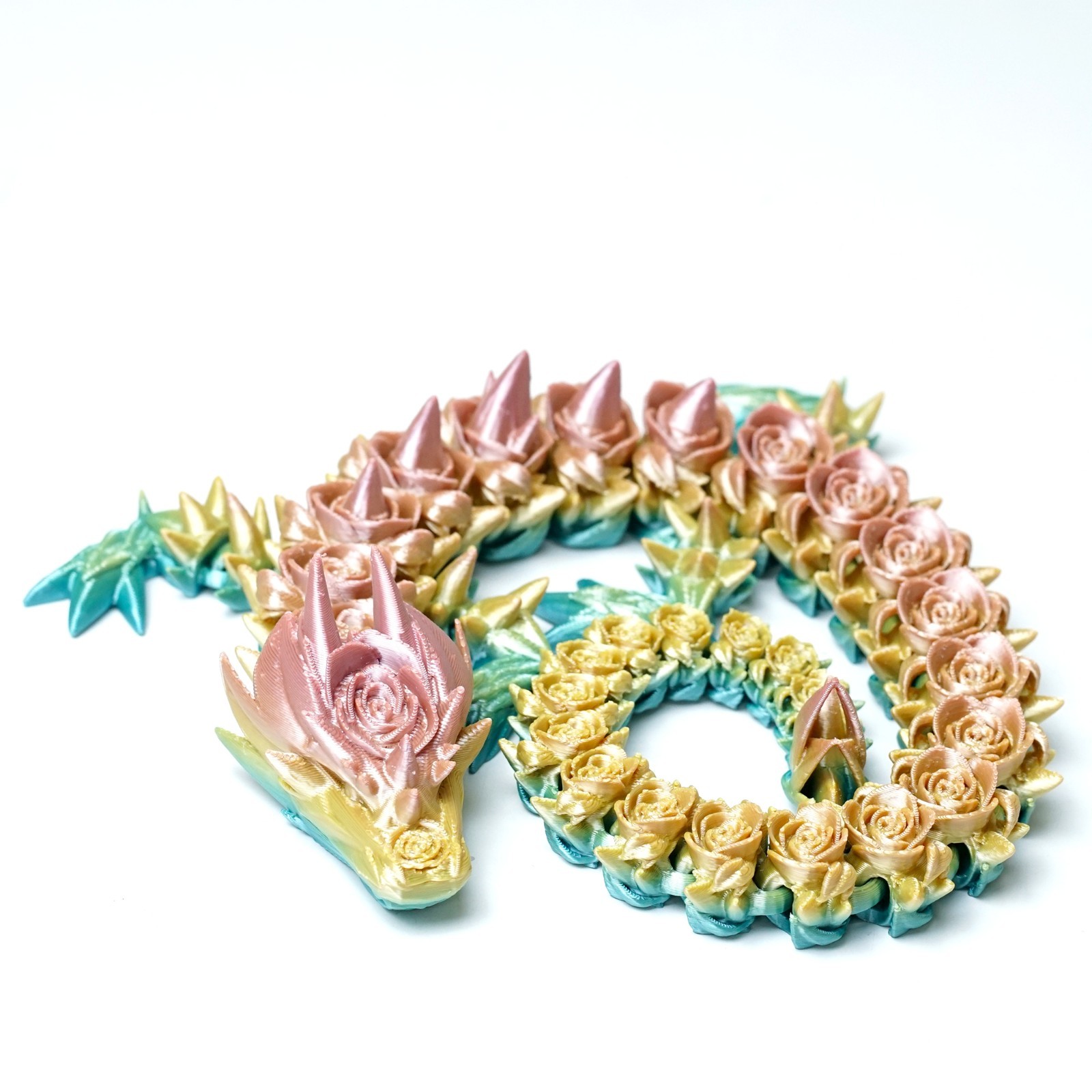3D Printed Rose Dragon Model,Articulated Animals figure,Fidget Toys Home Decor