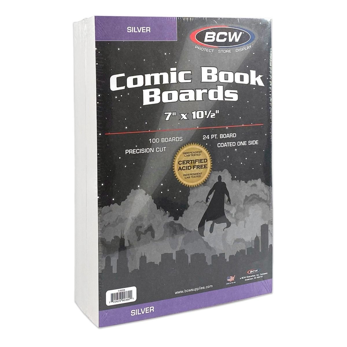 100 Pack – BCW Silver Age Comic Book Backer Boards Acid Free 24PT 7&Prime; X 10 1/2&Prime;