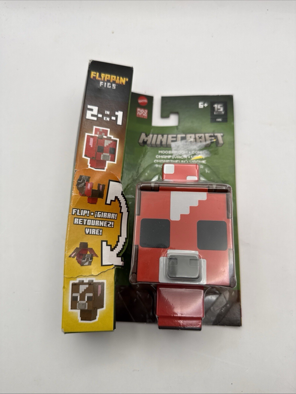 Mattel Minecraft Flippin’ Figs 2 in 1 Mooshroom & Cow NEW 6+ Children&rsquo;s Toy