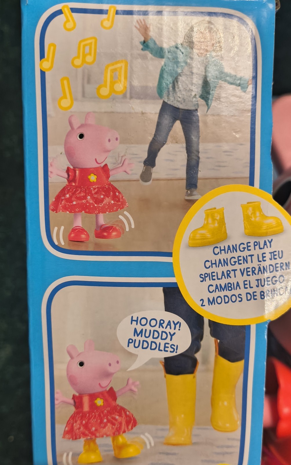 12&Prime; PEPPA PIG Singing And Dancing Doll. Plastic Body, Fabric Skirt +Yellow Boots