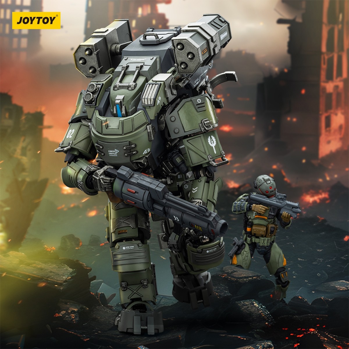 JOYTOY Warhammer 40K Dark Source APOC Series Mecha and Pilot Brithday gift