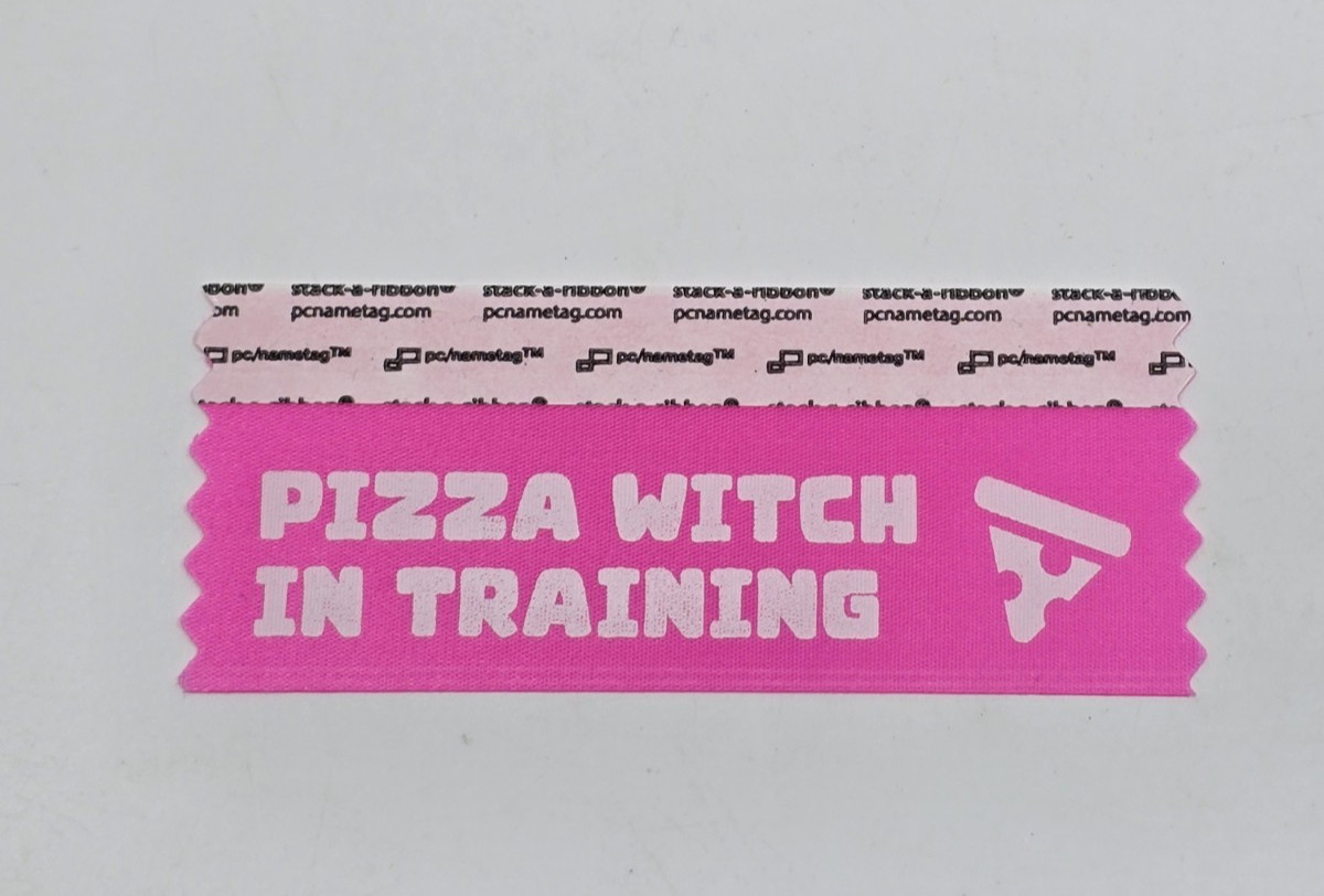 Pizza Witch In Training Badge Ribbon Great for Anime Comic Book Conventions Con