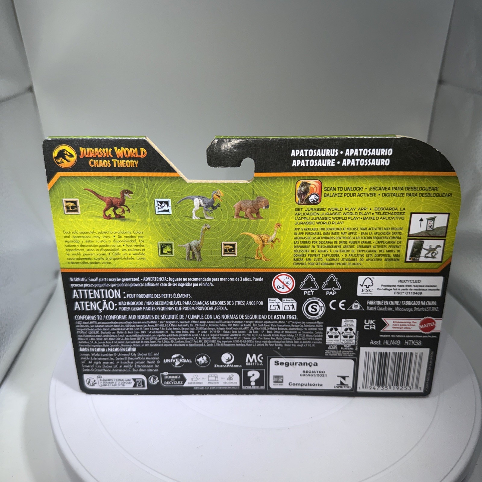 Jurassic World Epic Evolution Baby Apatosaurus Chaos Theory Mattel HTK58