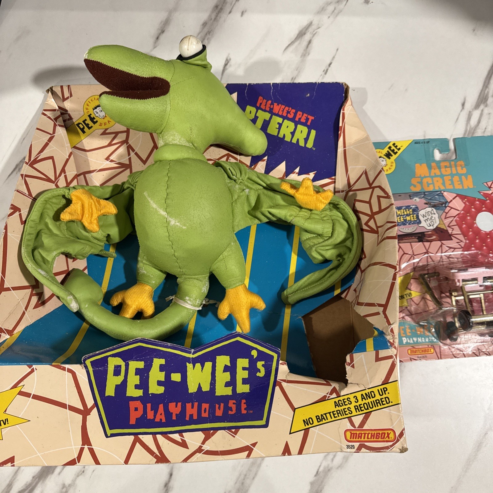 1988 Pee Wee Herman’s Playhouse Pet PTERRI 13&Prime; in box & magic screen original