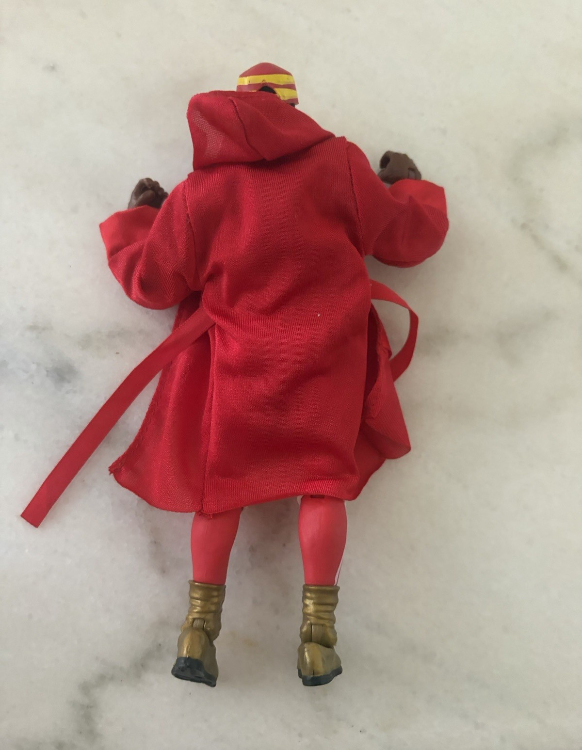Wwe Mr T Action Figure Red Fabric Robe Outfit w/ Gold Boots Unboxed Plastic