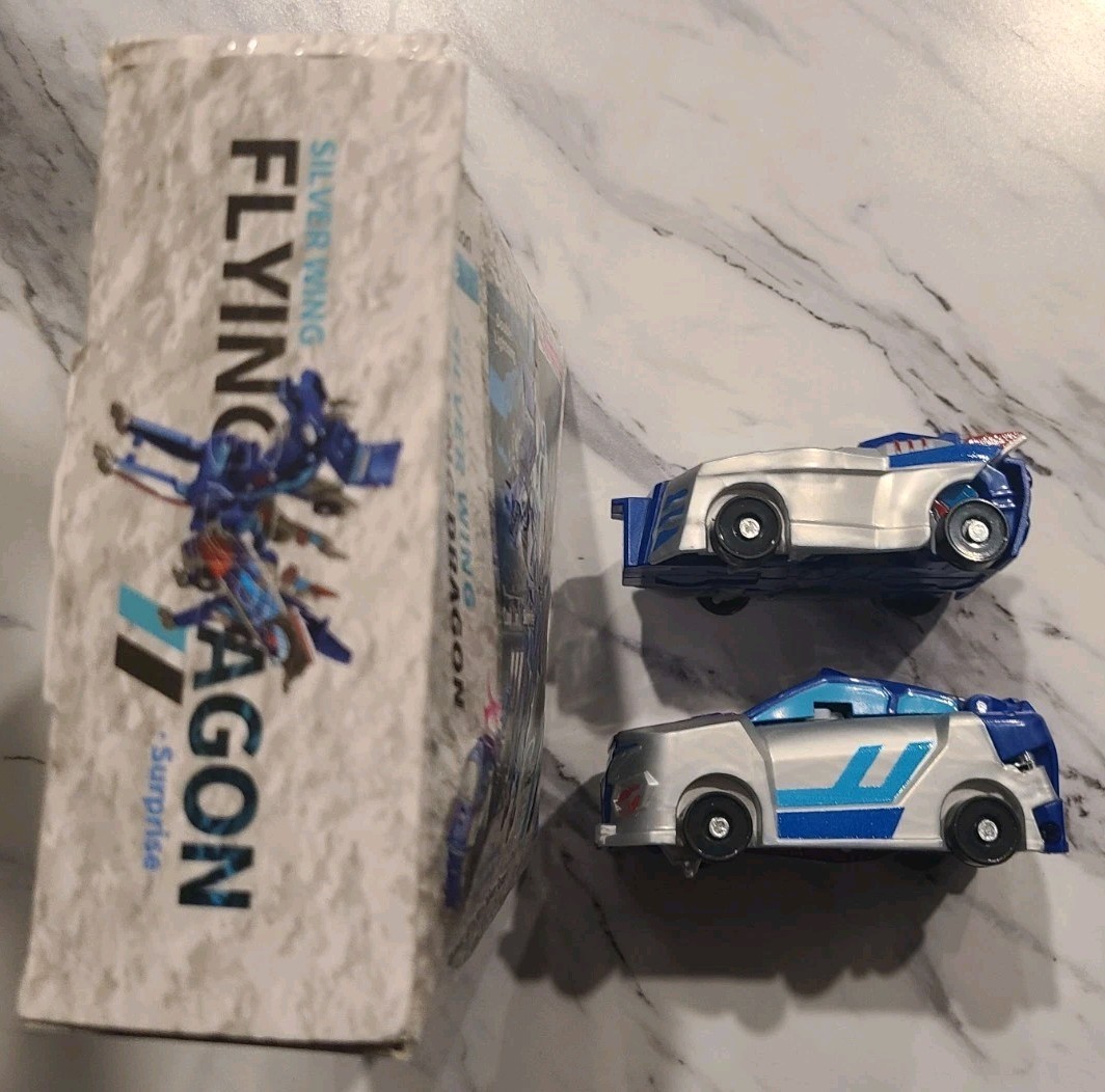 Silver Wing Flying Dragon Transforming Robot Action Figure-Opened(Minor Wear)
