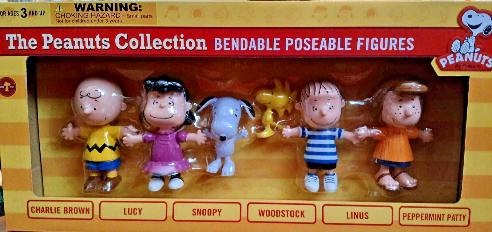 « THE PEANUTS COLLECTION »-Boxed Set of (6) Fig.s-Bend/Pose-NJ Croce PRESTINE -NEW
