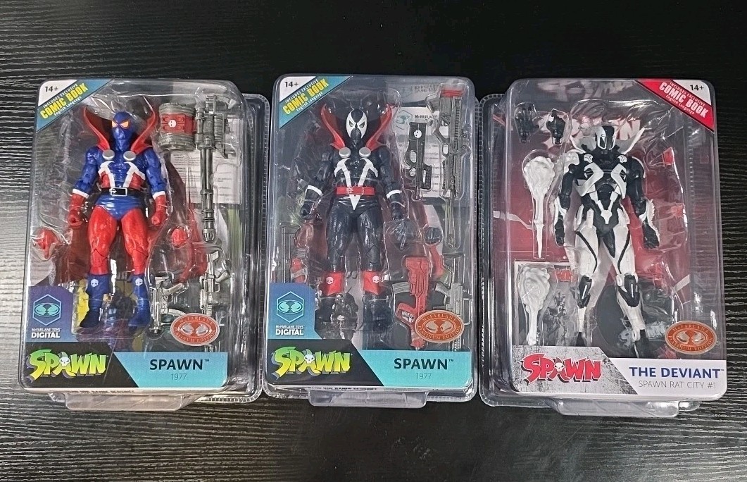 McFarlane Spawn Lot of 3 Spawn 1977 Comic Book Edition +The Deviant Rat City NEW