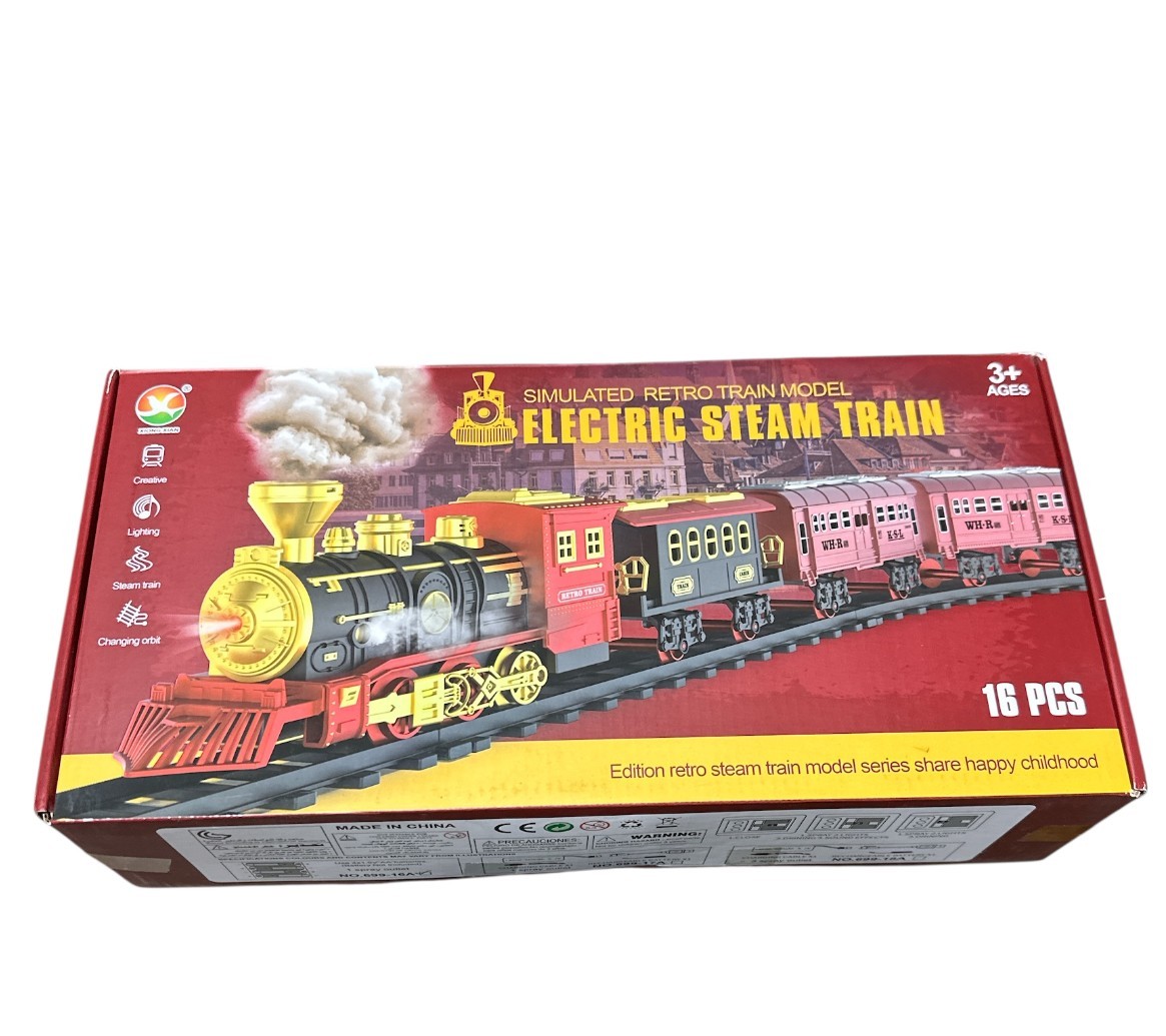 Simulated Retro Train Model 16 Pcs Electric Steam Train New Sealed
