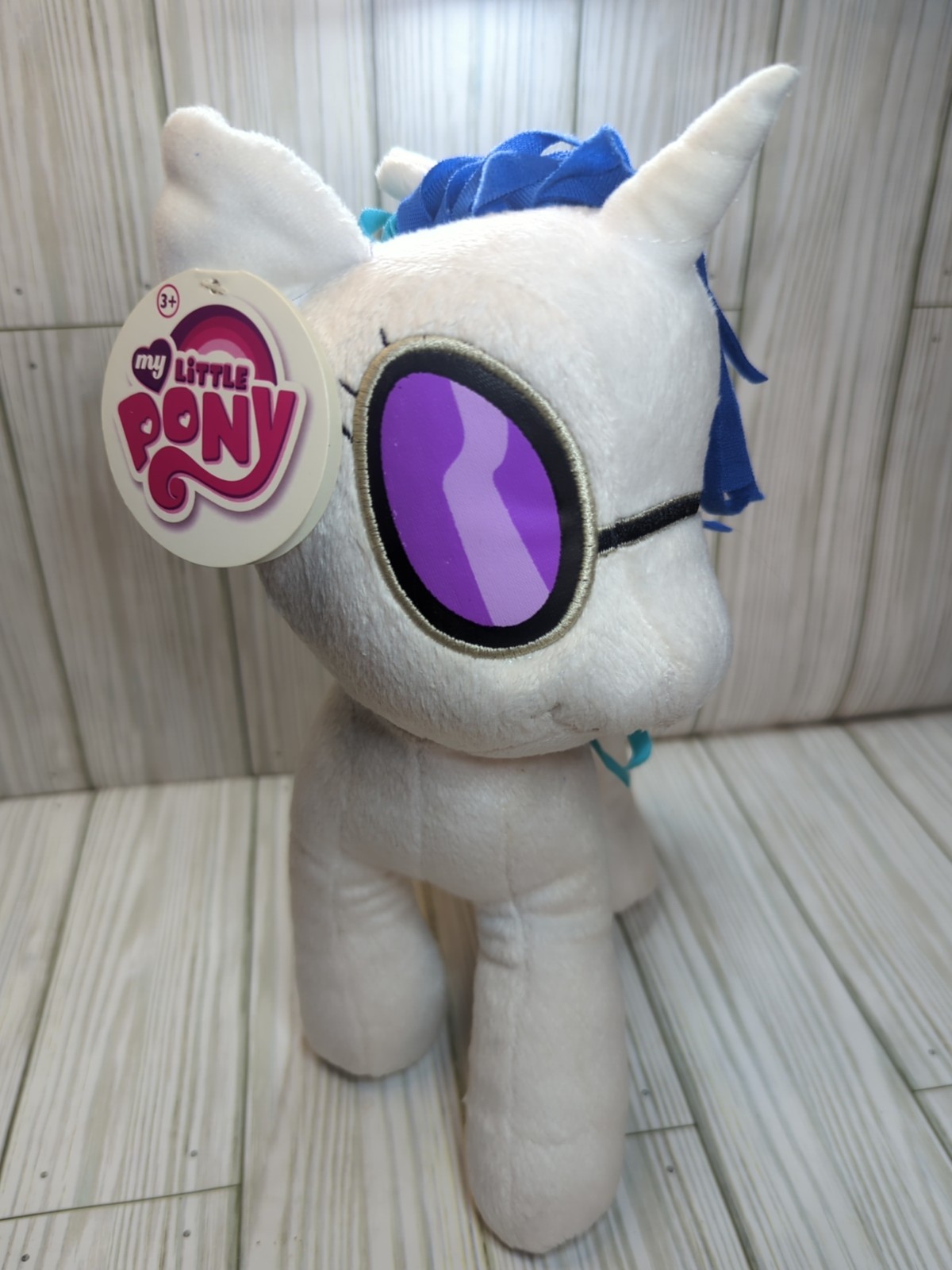 My Little Pony DJ Plush White Blue Music Notes Purple Glasses Hasbro 11&Prime; 2013