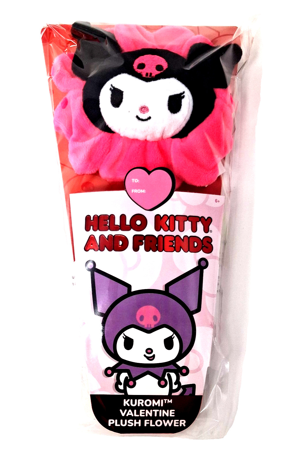 Sanrio Kuromi Plush Valentine&rsquo;s Day 10&Prime; Flower Bendable Stem Jazwares New