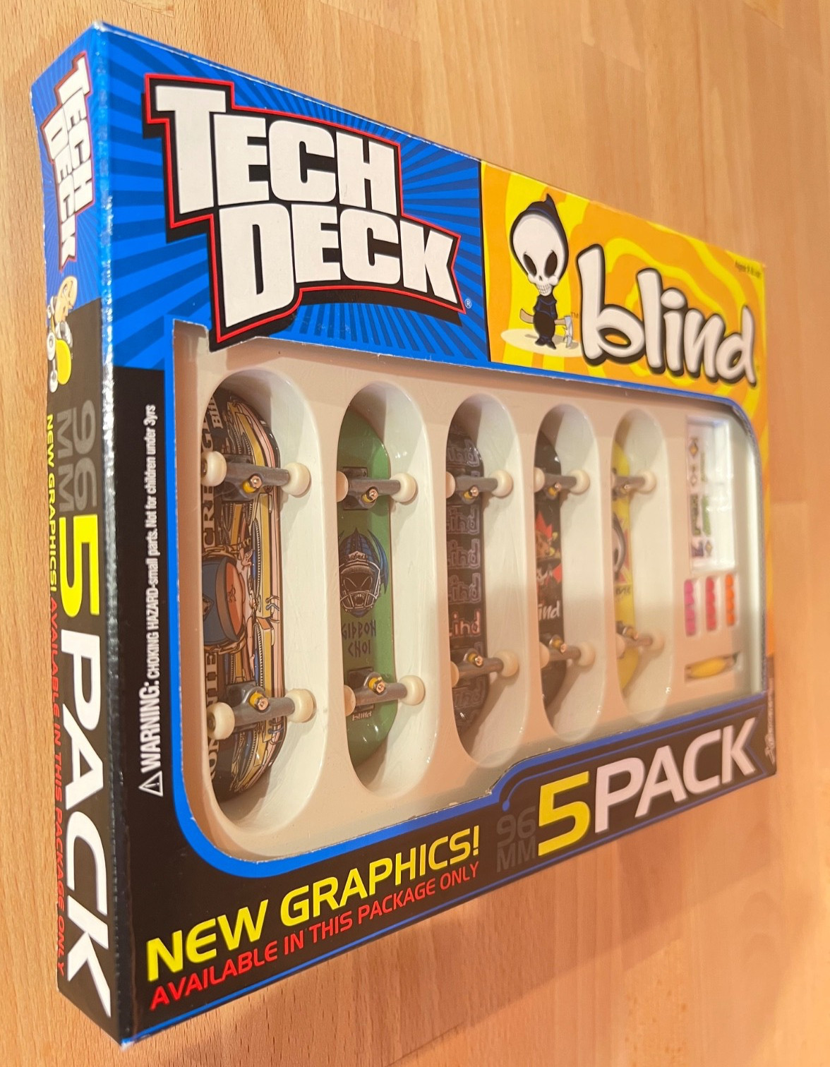 Vintage 2002 Tech Deck Blind Skateboards 5 Pack Fingerboards EXCLUSIVE ART New