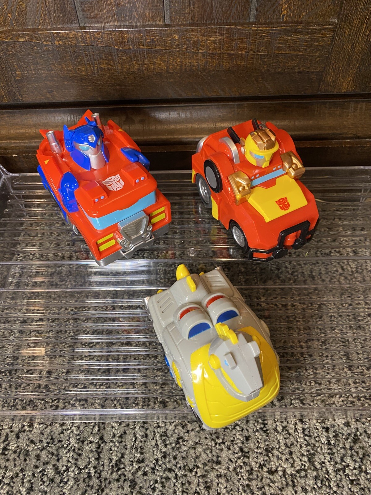 Transformers Rescue Bots Academy Pull Back Lot Of 3 Optimus Prime Heatwave WORKS