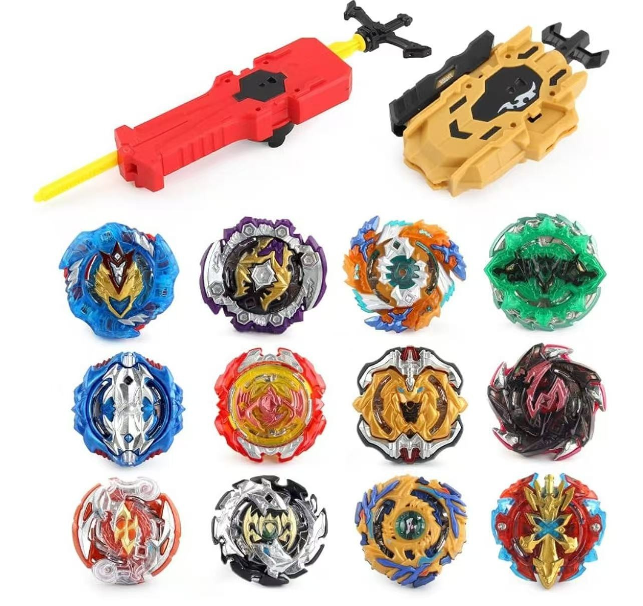 【Deluxe 12-Piece Bey Gyro Battle Set】12 Spinning Tops + Launchers + Storage Case