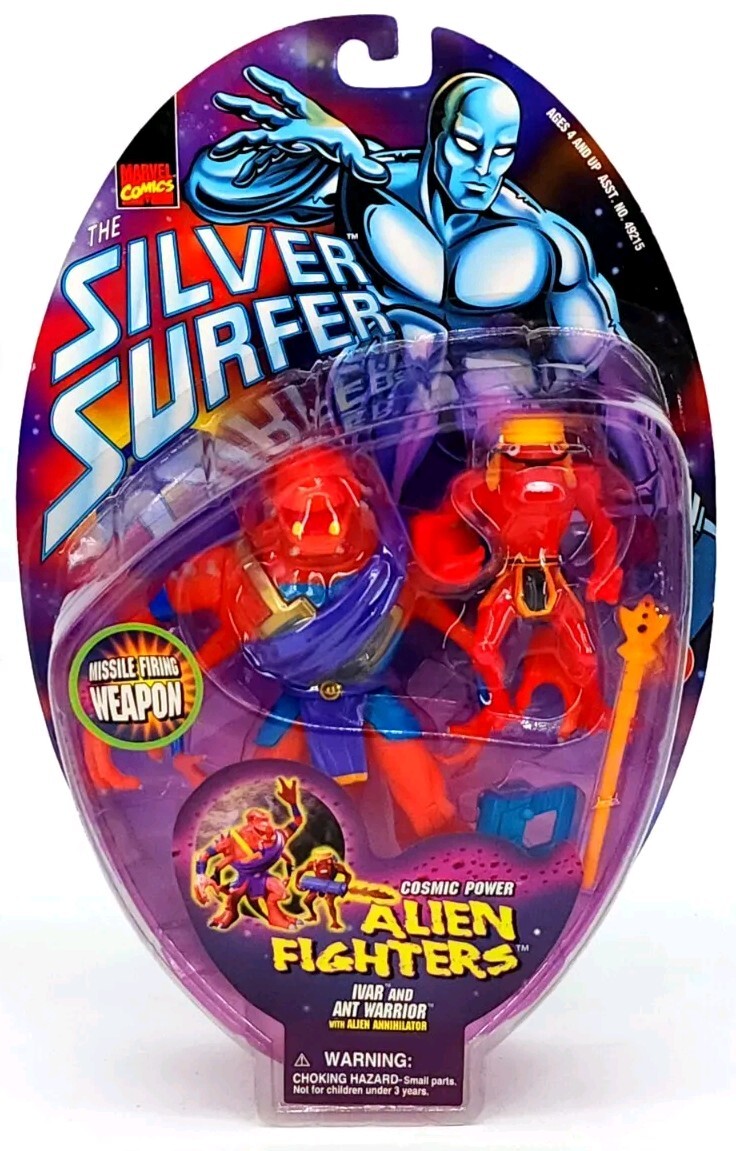 1998 Marvel Comics Silver Surfer Alien Fighter Ivar & Ant Warrior Sealed Toybiz