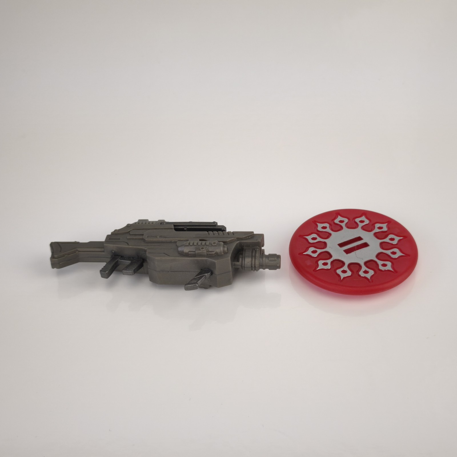 Plastic Sci-Fi Futuristic Toy Blaster Rifle 10cm Red Disc Launcher #6300