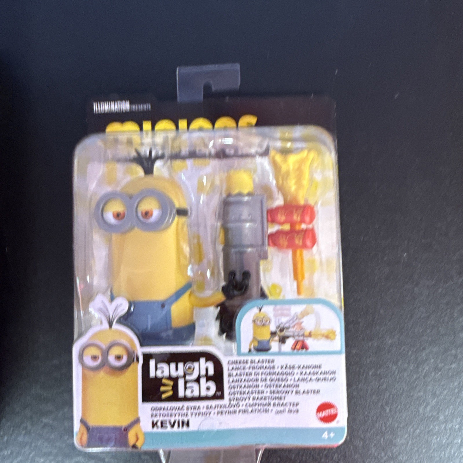 Minions: The Rise Of Gru – Kevin w/Cheese Blaster 4&Prime; Figure, Mattel, New Sealed