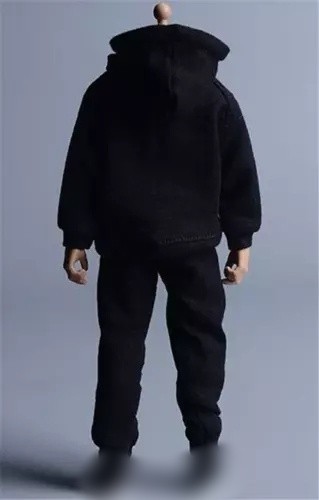 USA 1/12 Black Hoodie Pants Trousers Clothes For 6&Prime; Male TBL Action Figure Body