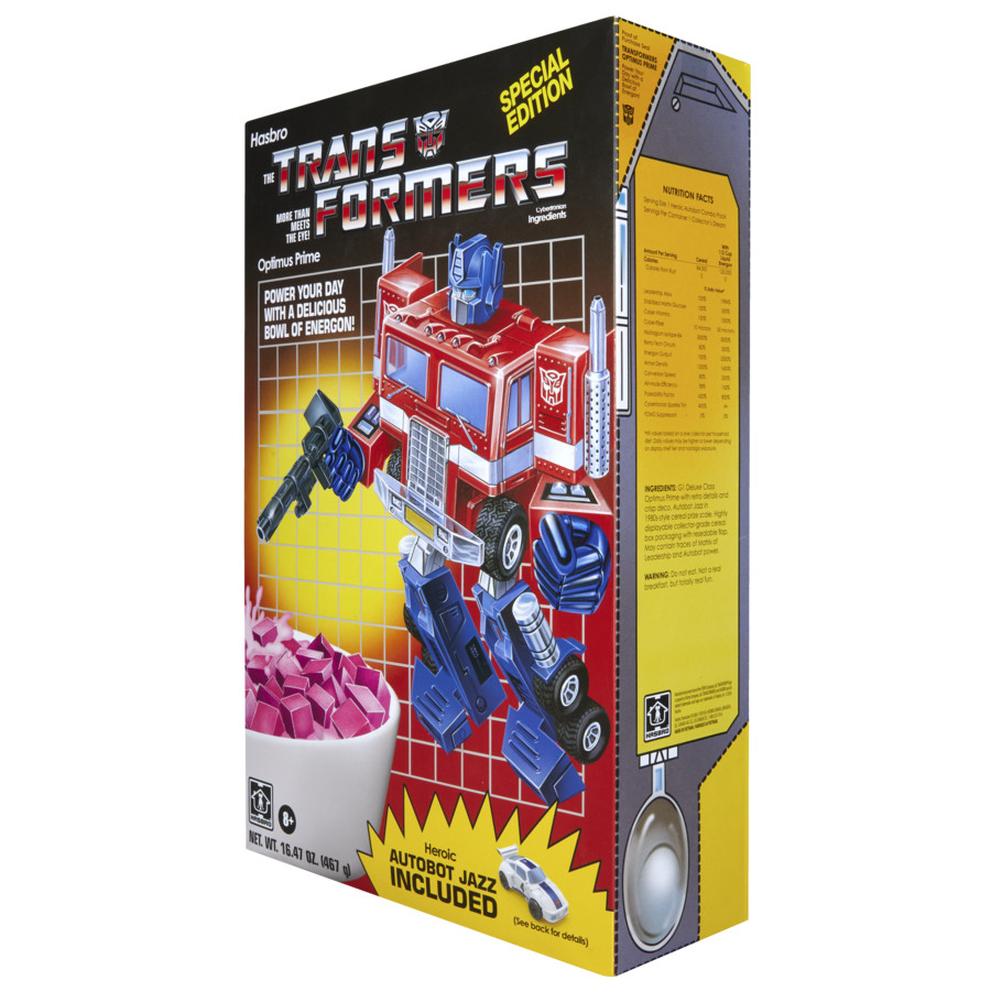 SDCC 2026 HASBRO TRANSFORMERS OPTIMUS PRIME & JAZZ CEREAL BOX SET – Presale