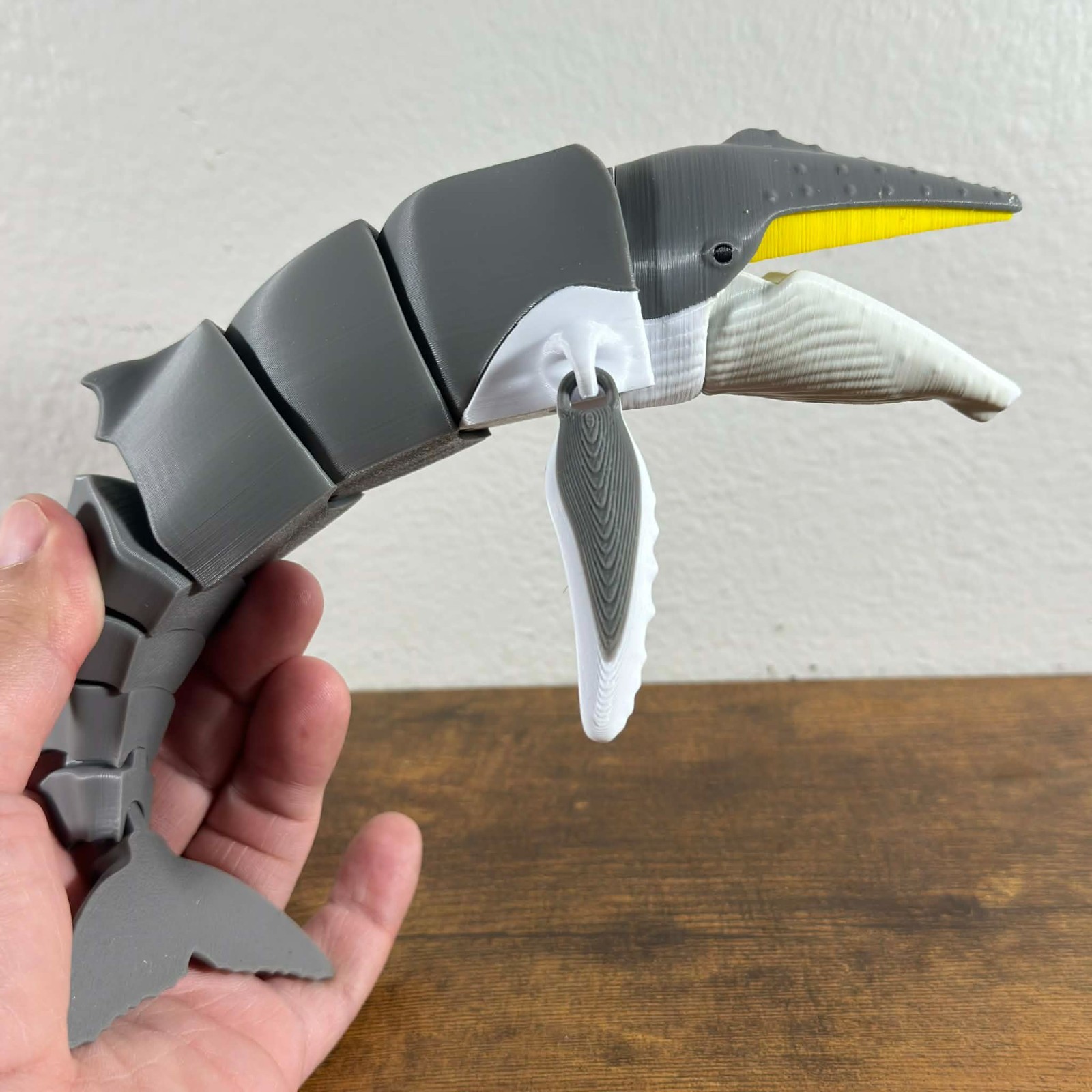 3D Printed Articulated 10&Prime; Ocean Humpback Whale Fidget Sea Life