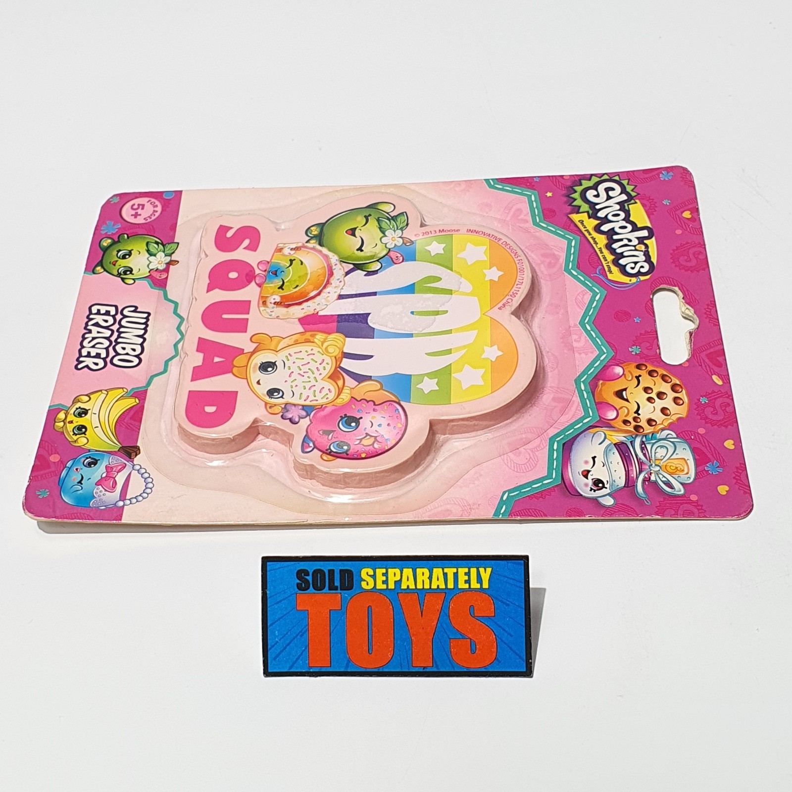 Shopkins SPK SQUAD JUMBO ERASER multicoloured rainbow heart NEW sealed shoppies