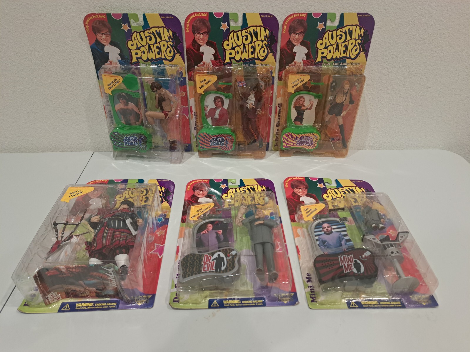 Vintage McFarlane Toys Austin Powers Figures Entire Series 1 Sealed All 6!