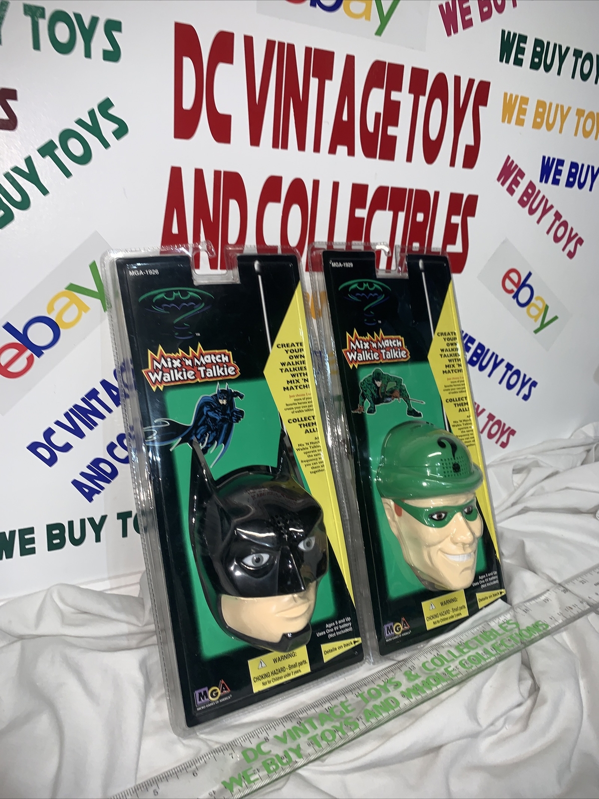 1995 Batman Forever Handheld Walkie Talkies w/ Sound Effects DC Comics Riddler