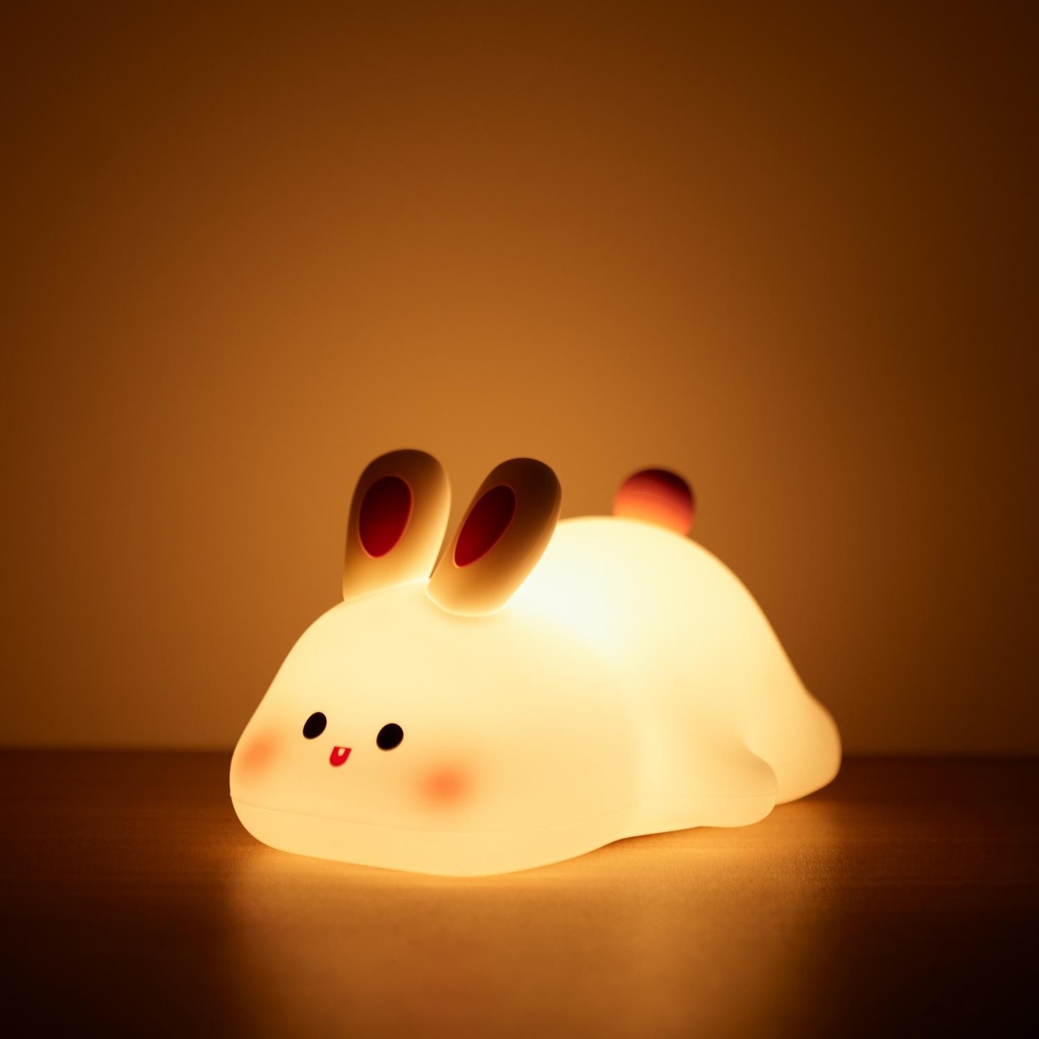 Cute LED Night Light Panda Sheep Rabbit Silicone Night Lights USB Rechargeable