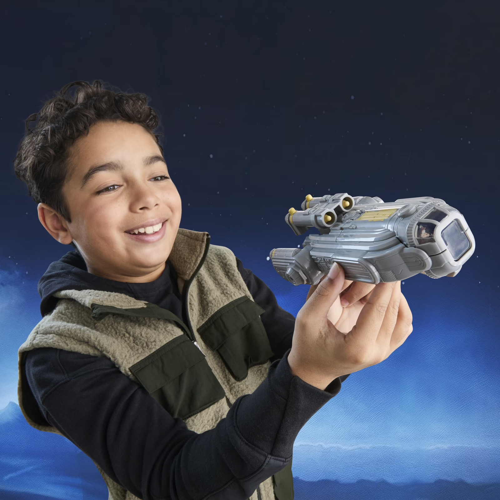 Actionverse Grogu & Anzellans Action Figures, 8-Inch Starship, Toys