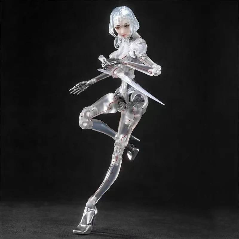 18cm Bone Workshop 1/12 AI Agent Lady Transparent Mech Action Figure